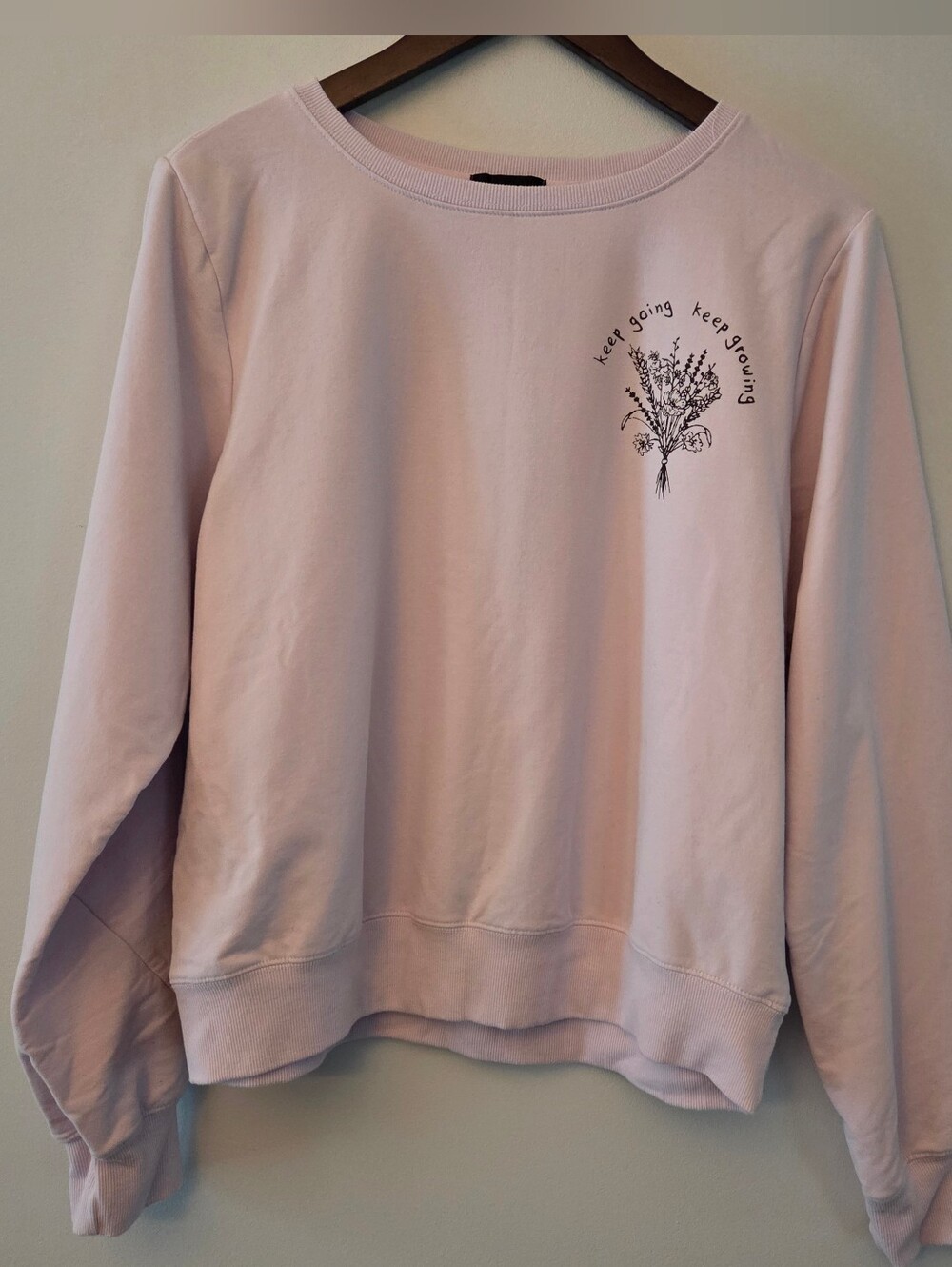 Wildfox "Keep Going Keep Growing" Light Purple Crewneck Size XL